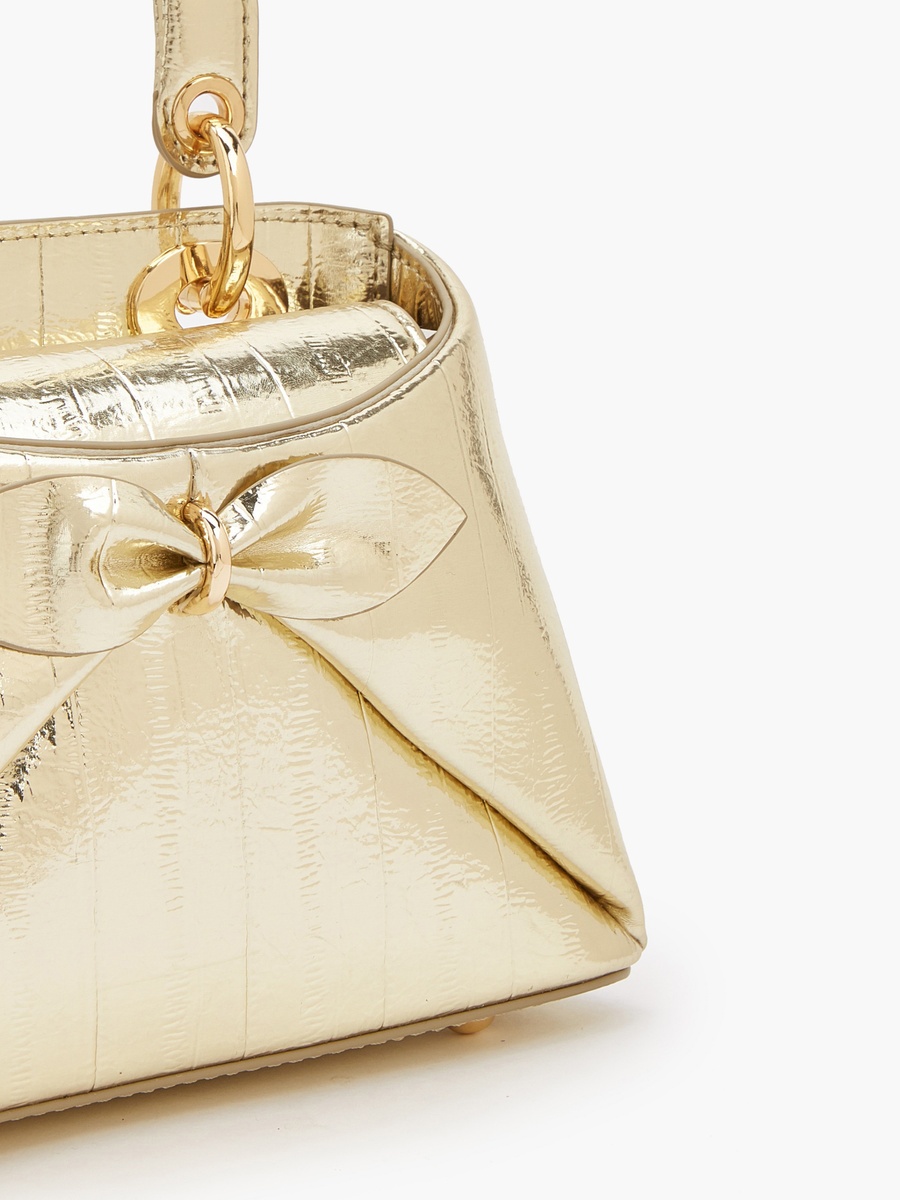 Bow Accent Crossbody Bag with Top Handle