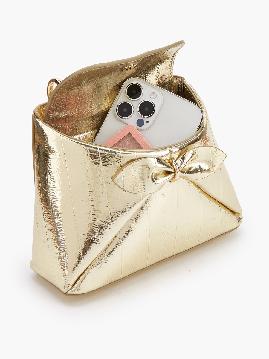 Bow Accent Crossbody Bag with Top Handle