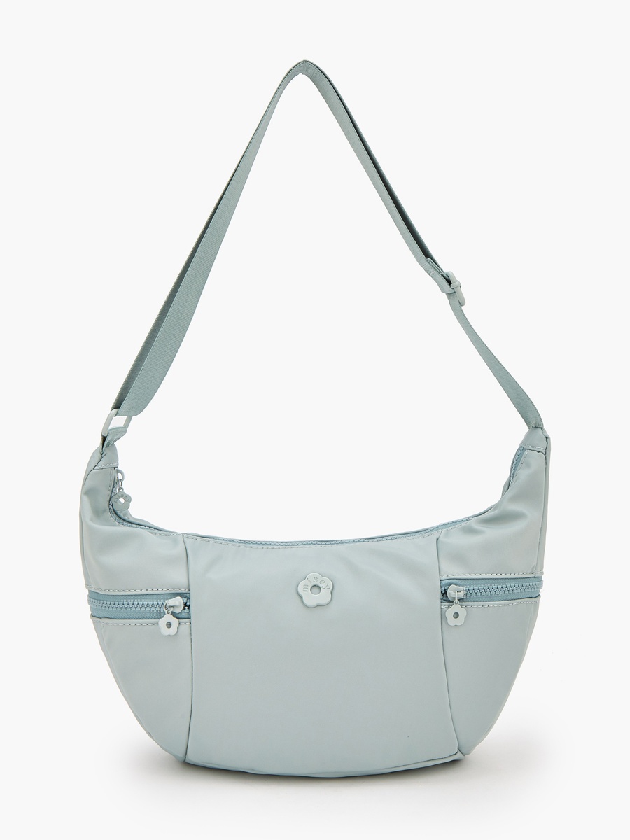 Solid Crossbody Bag with Zip Pockets