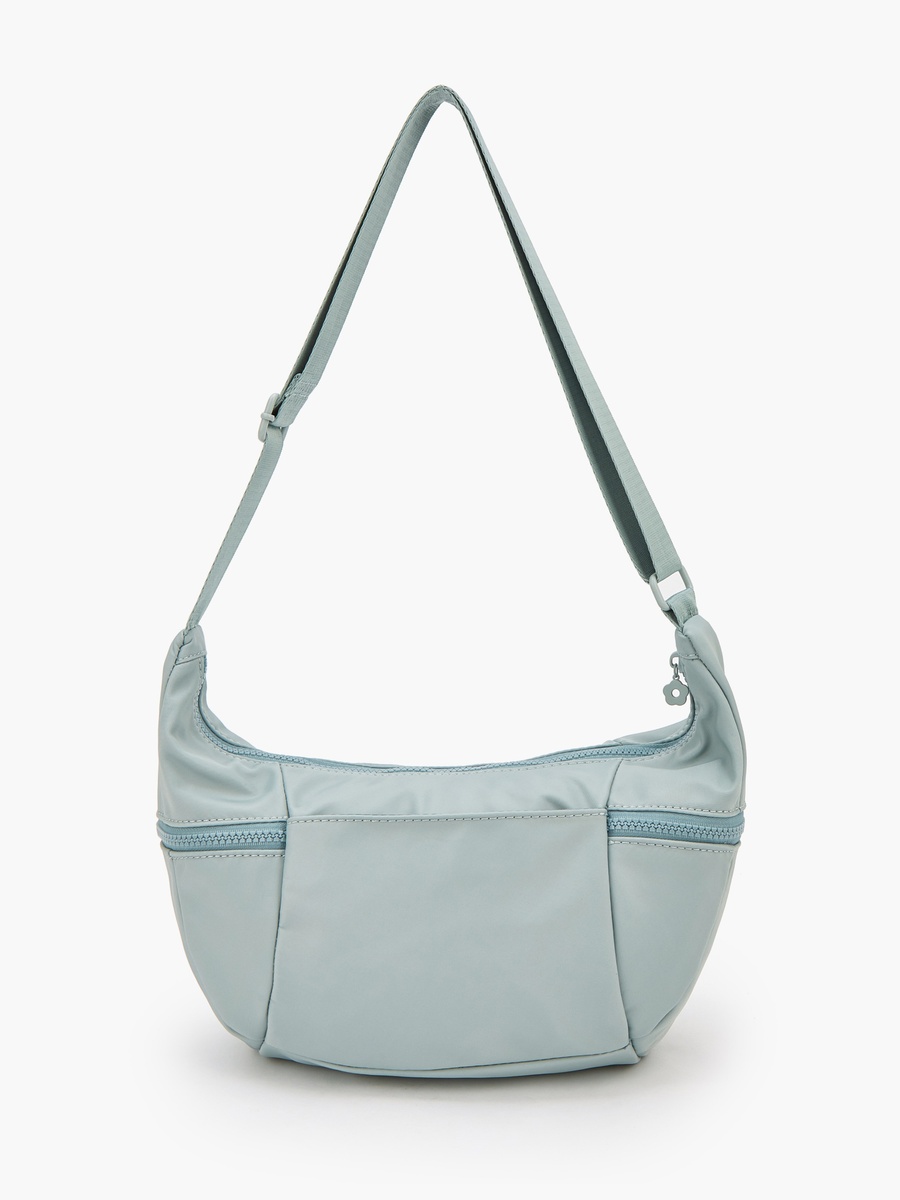 Solid Crossbody Bag with Zip Pockets