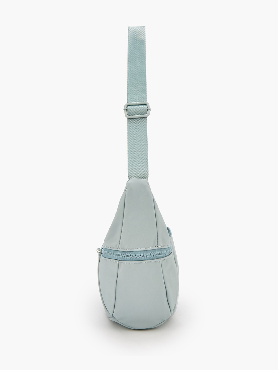 Solid Crossbody Bag with Zip Pockets