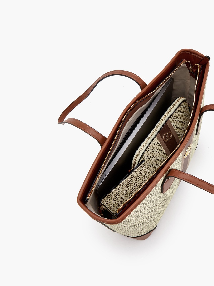 Monogram Tote Bag with Crossbody Bag and Pouch