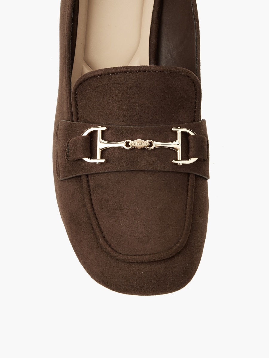 Women Plain Block Heel Loafers