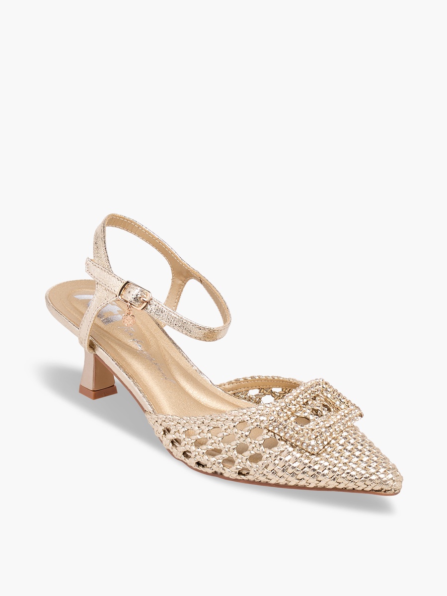 Women Textured Kitten Heel Shoes