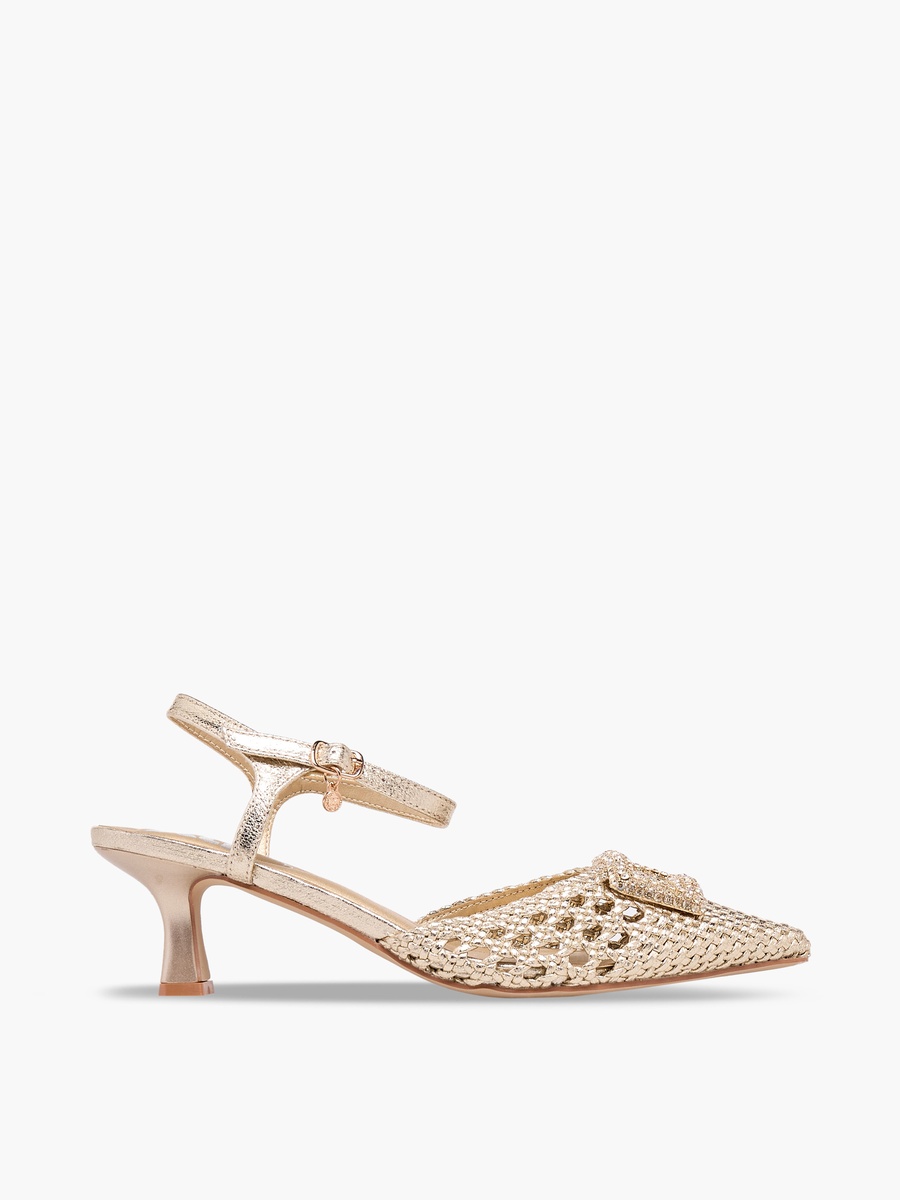 Women Textured Kitten Heel Shoes