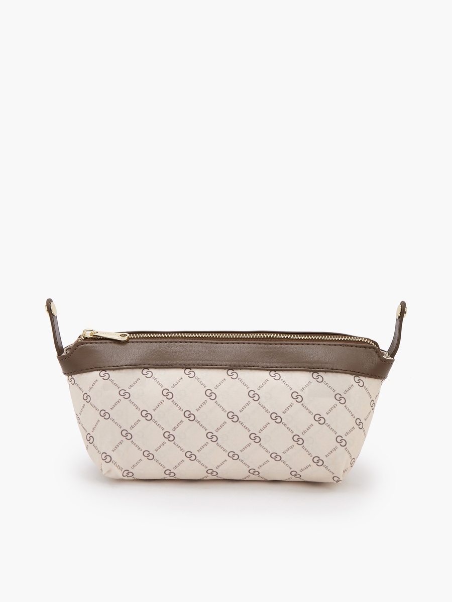 Monogram Print Tote Bag with Pouch