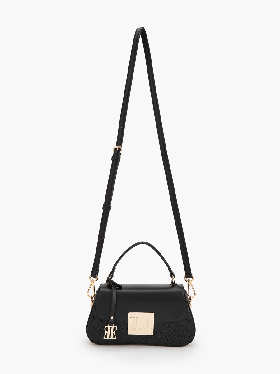 Monogram Embossed Satchel Bag with Detachable Strap
