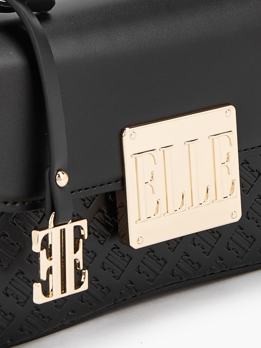 Monogram Embossed Satchel Bag with Detachable Strap