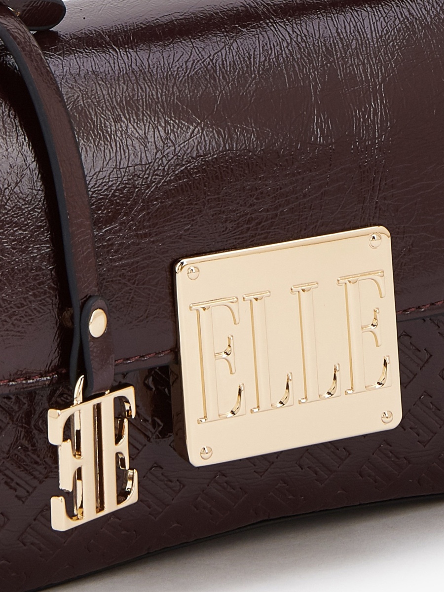 Monogram Embossed Satchel Bag with Detachable Strap