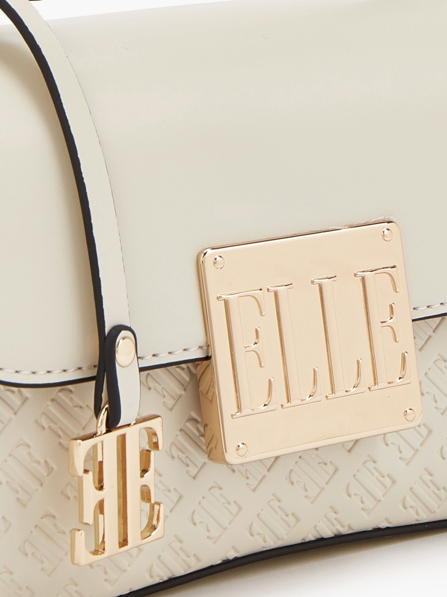 Monogram Embossed Satchel Bag with Detachable Strap