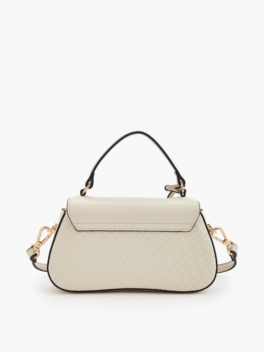 Monogram Embossed Satchel Bag with Detachable Strap