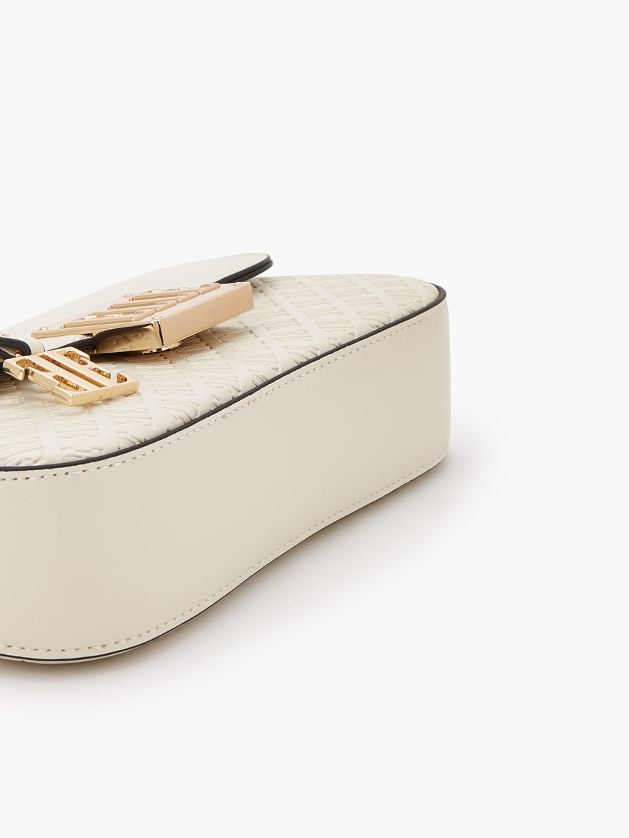 Monogram Embossed Satchel Bag with Detachable Strap