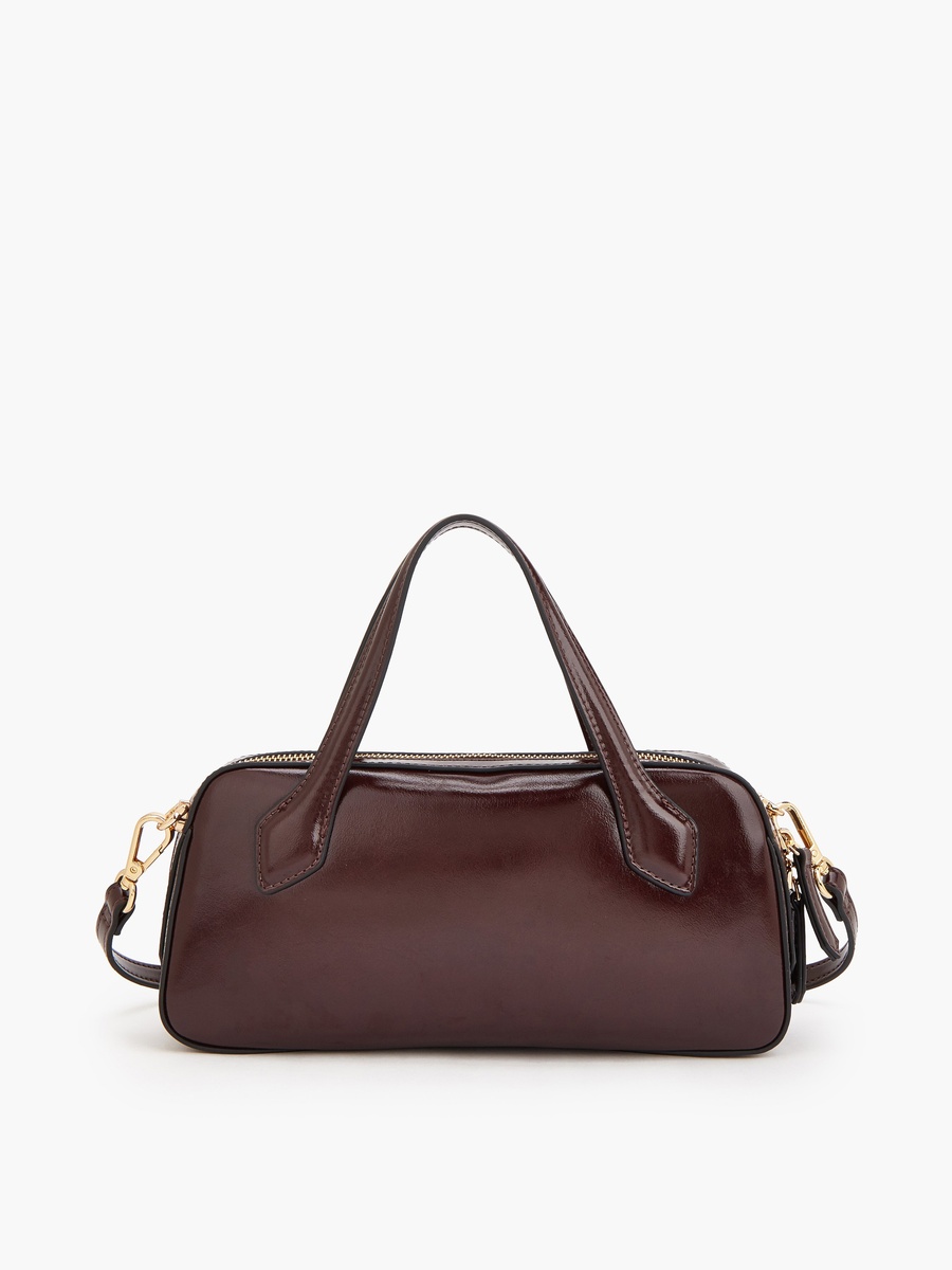 Solid Tote Bag with Detachable Strap
