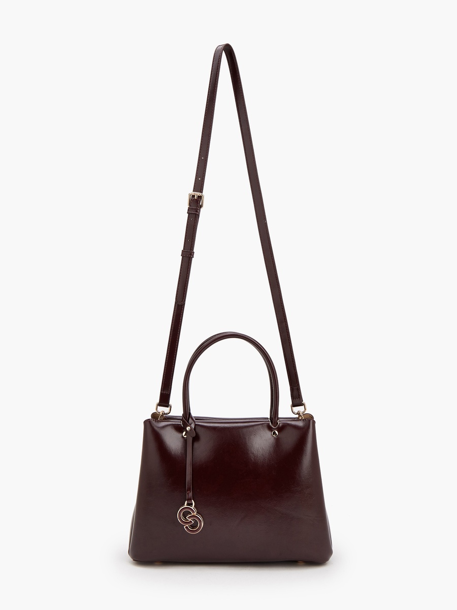 Solid Tote Bag with Detachable Strap