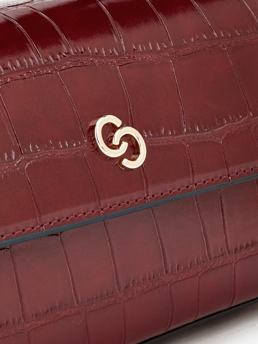 Textured Satchel Bag with Button Closure