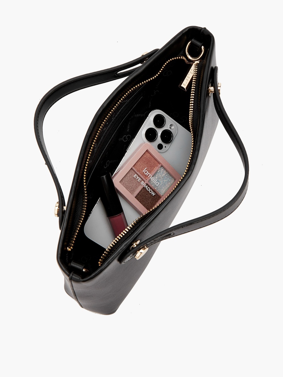 Solid Tote Bag with Removable Strap