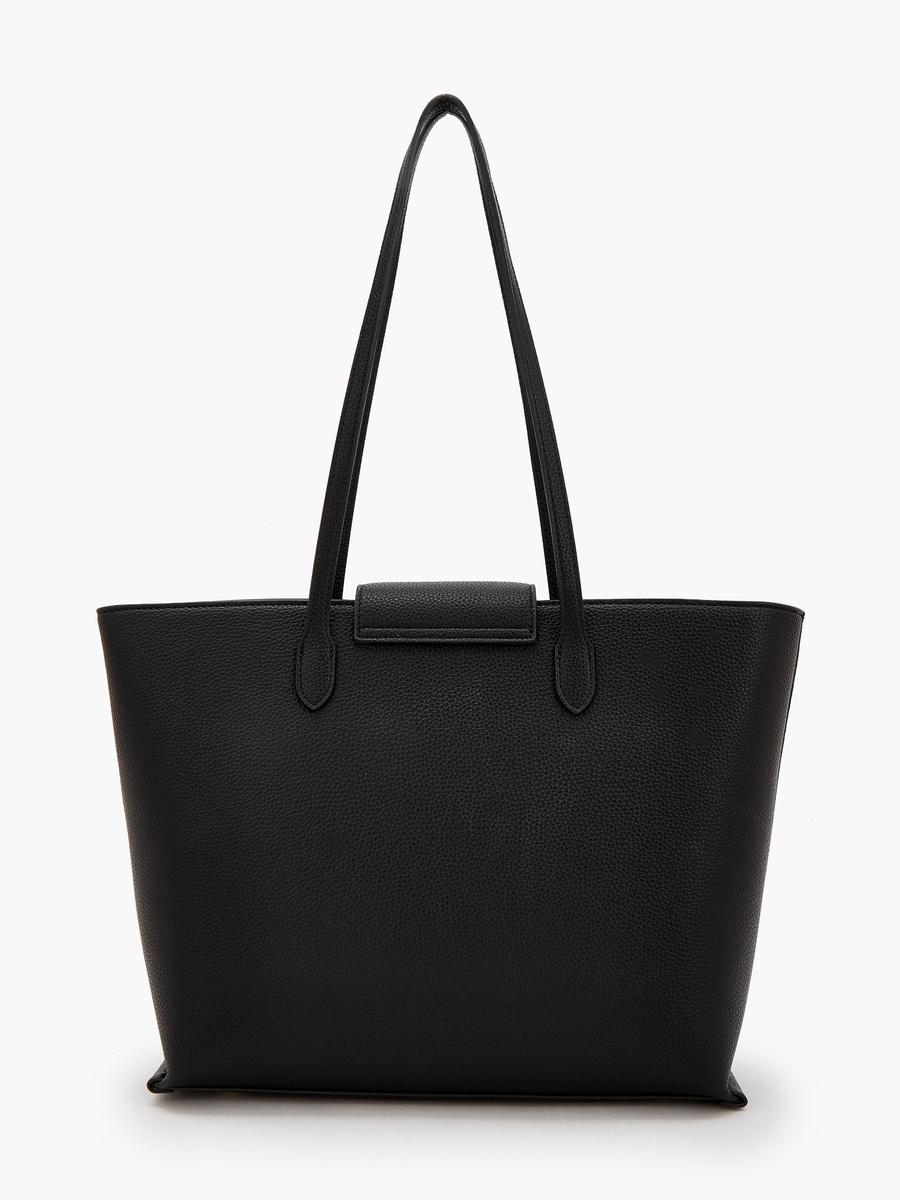 Textured Tote Bag with Zip Closure