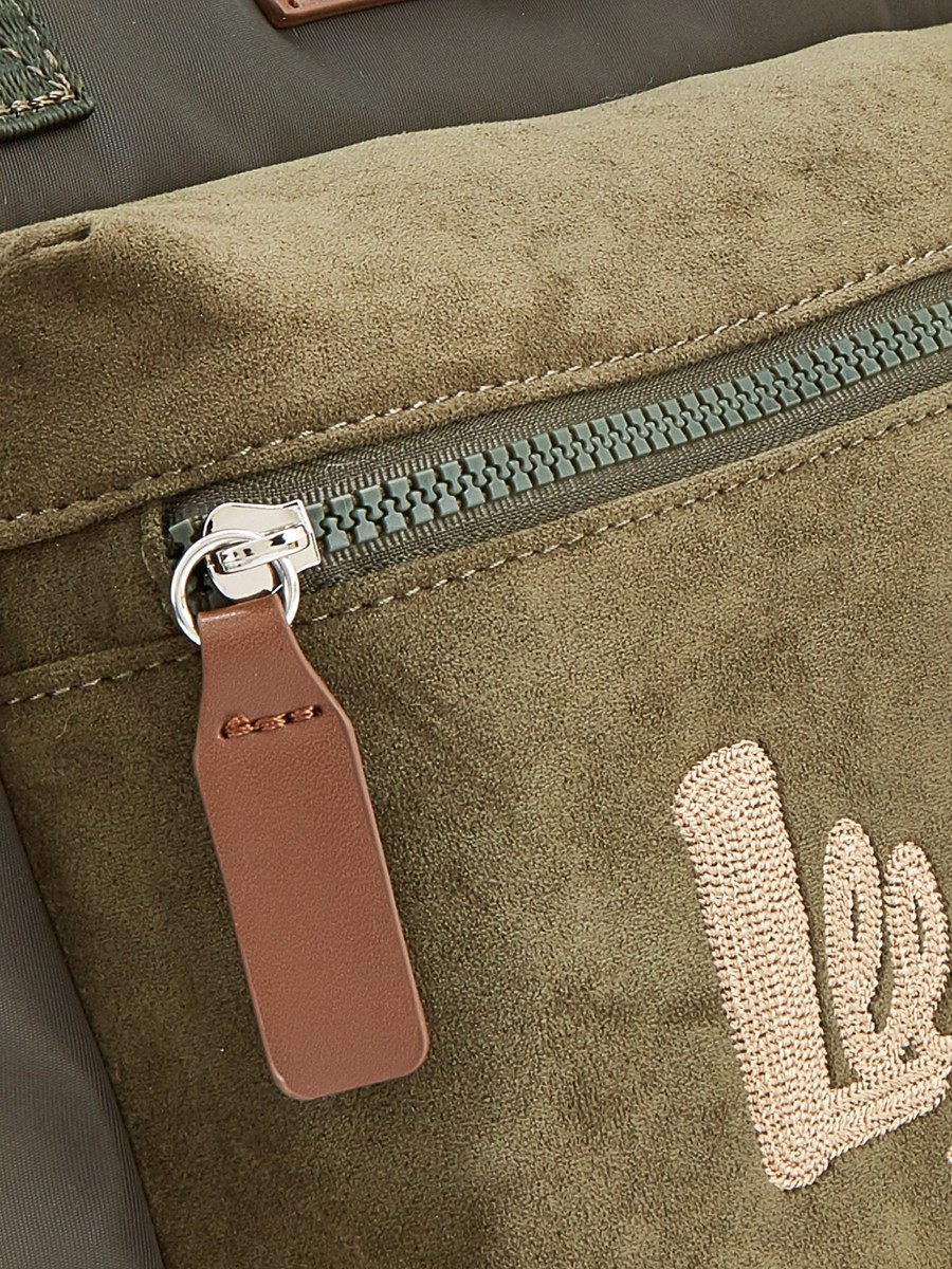 Suede Tote Bag with Zip Closure