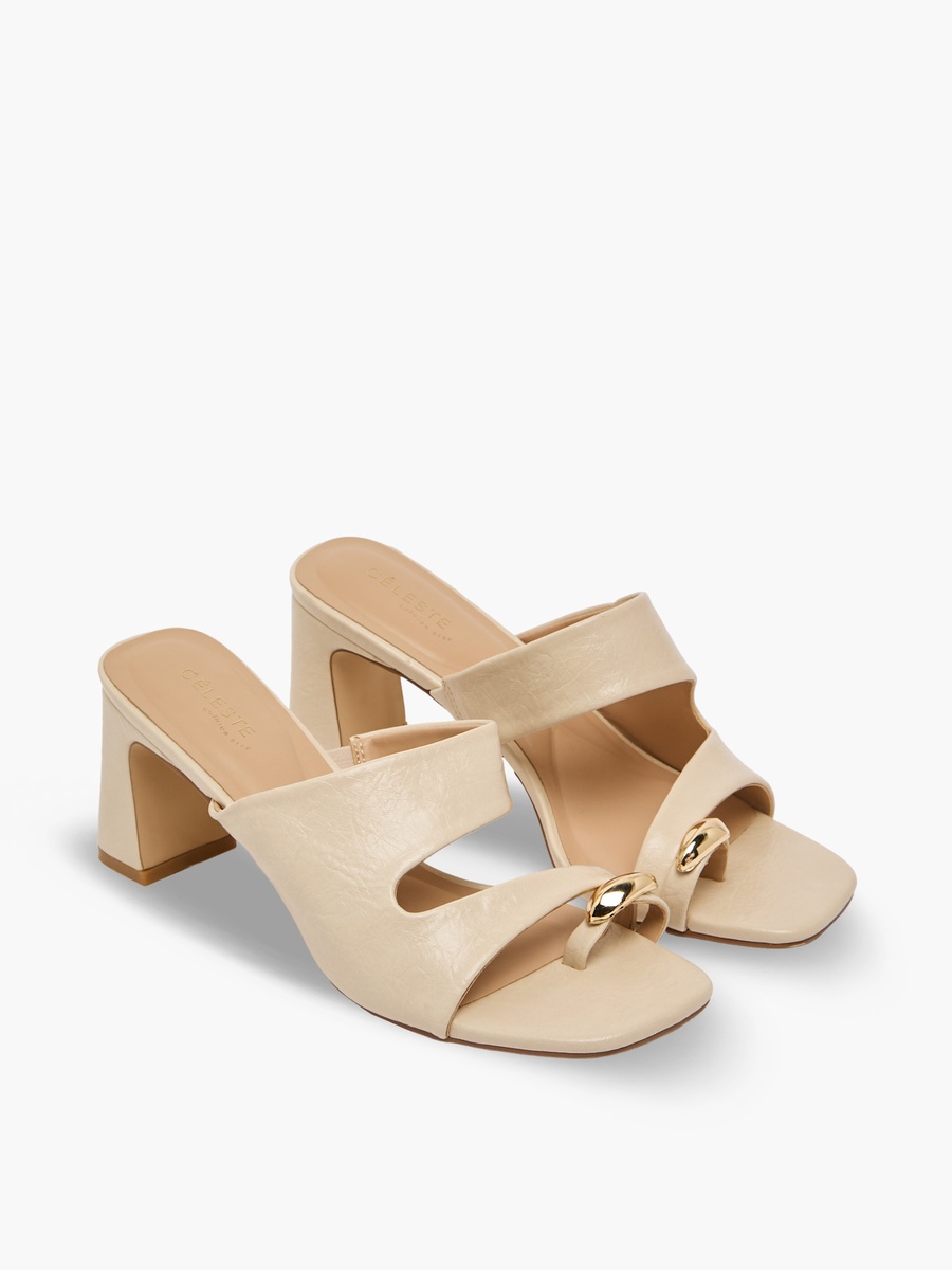 Women Crinkle Textured Block Heel Sandals