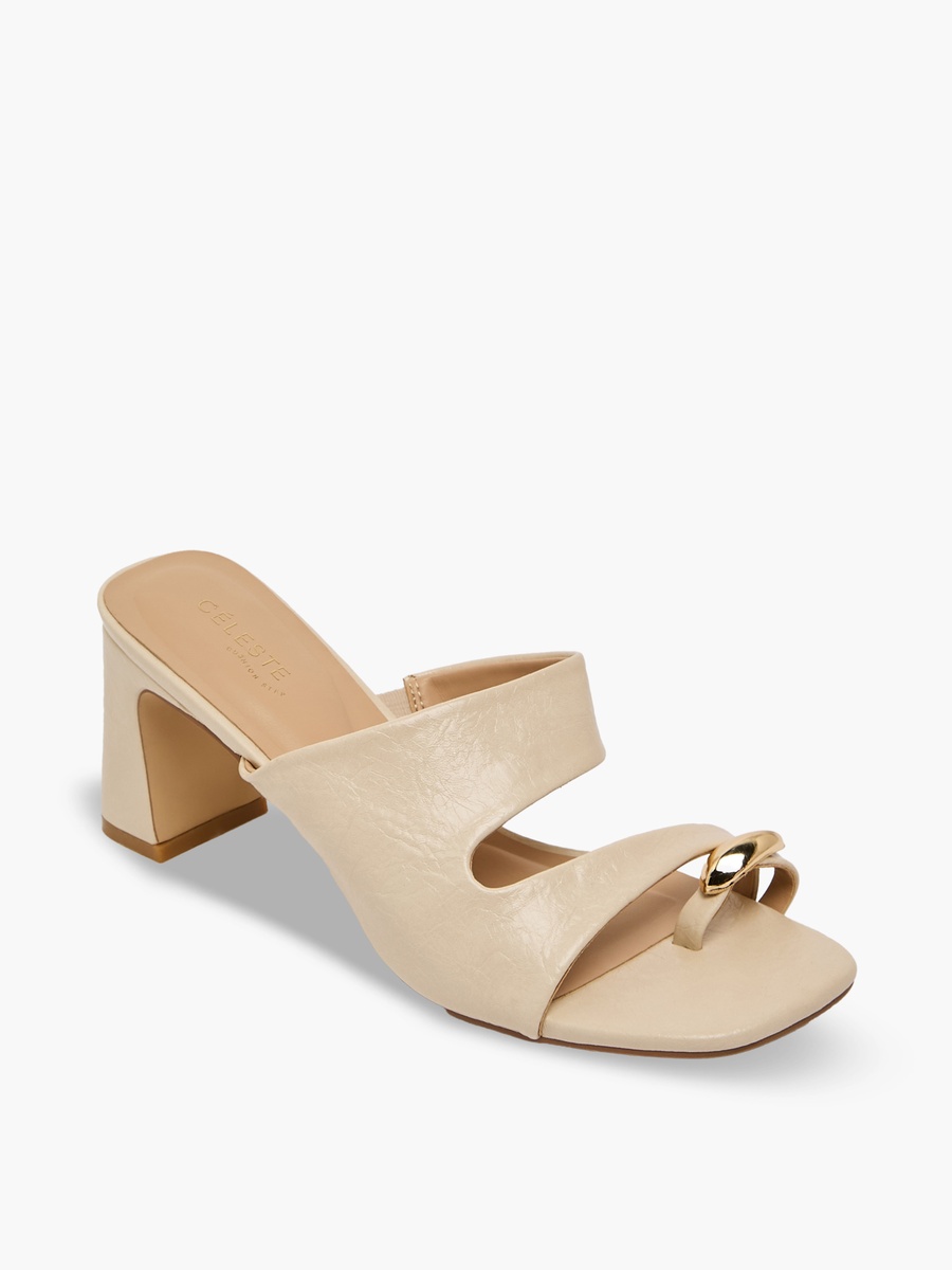 Women Crinkle Textured Block Heel Sandals