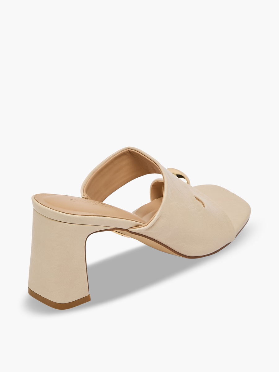 Women Crinkle Textured Block Heel Sandals