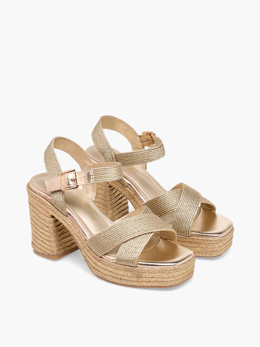 Women Cross Strap Block Heel Sandals