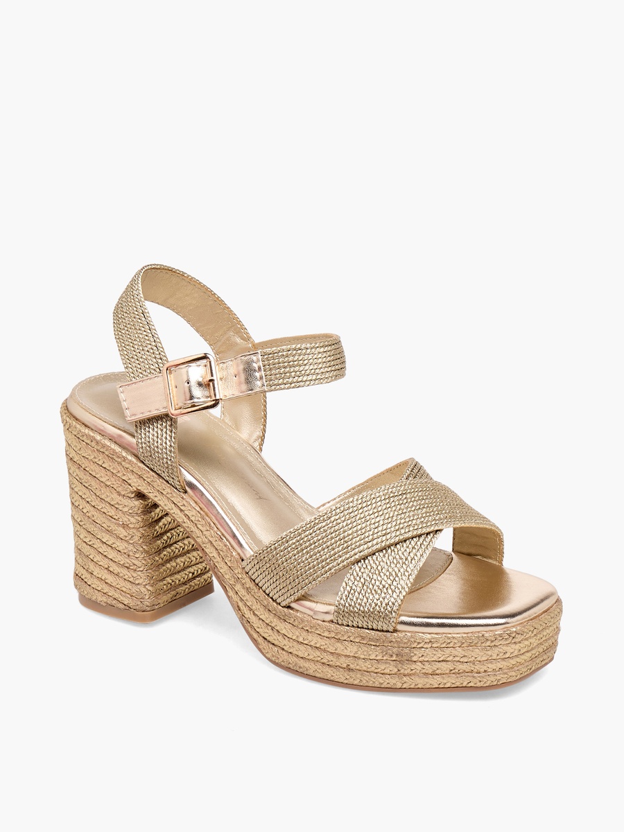 Women Cross Strap Block Heel Sandals