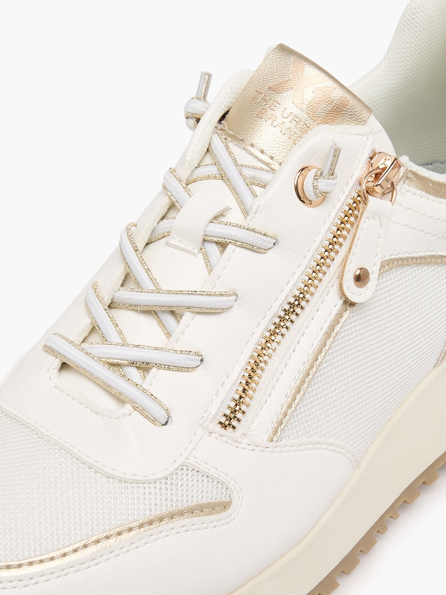 Women Textured Wedge Heel Ankle Sneakers