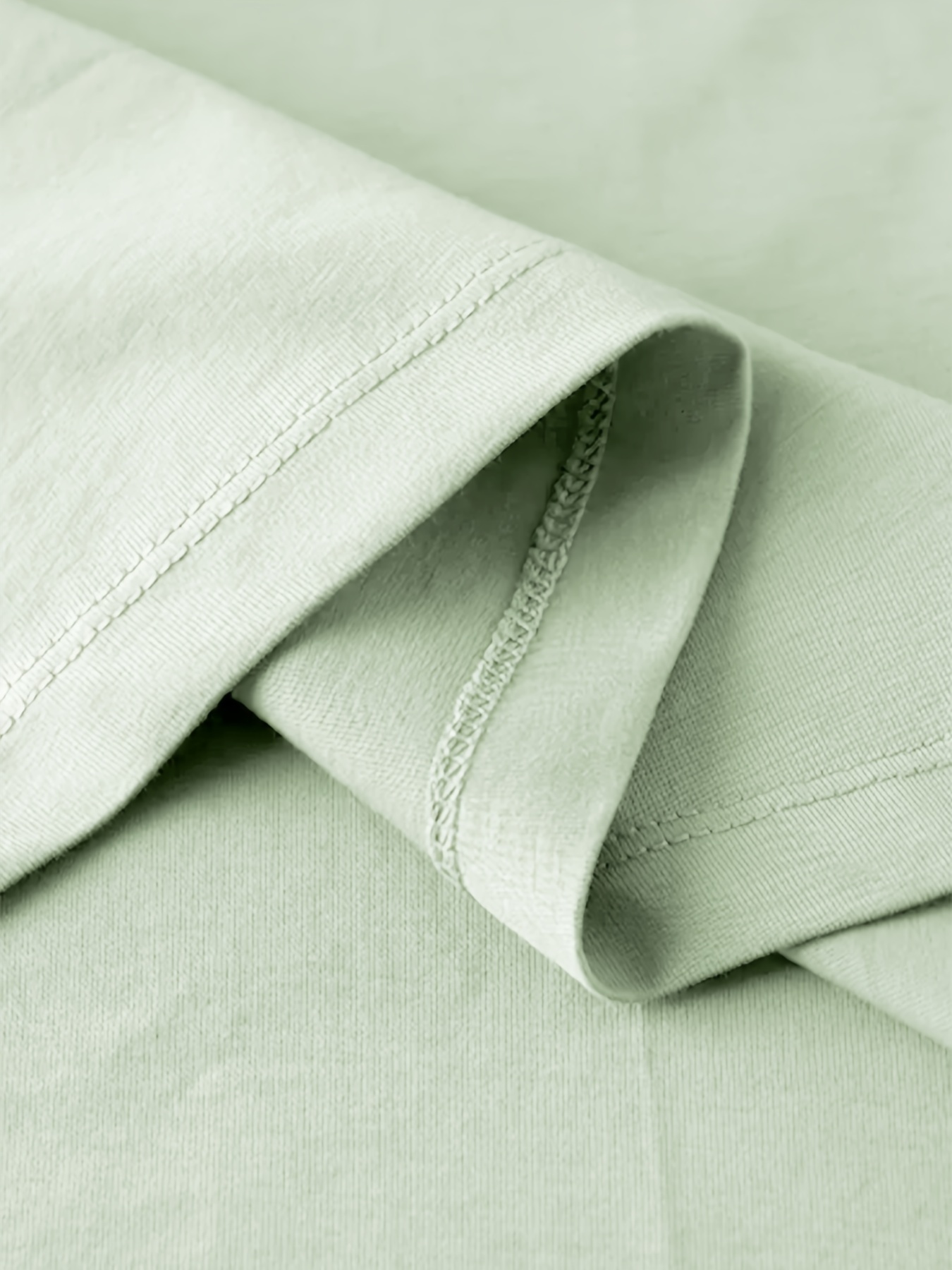 Green Solid Long Sleeve Round Neck T-Shirt