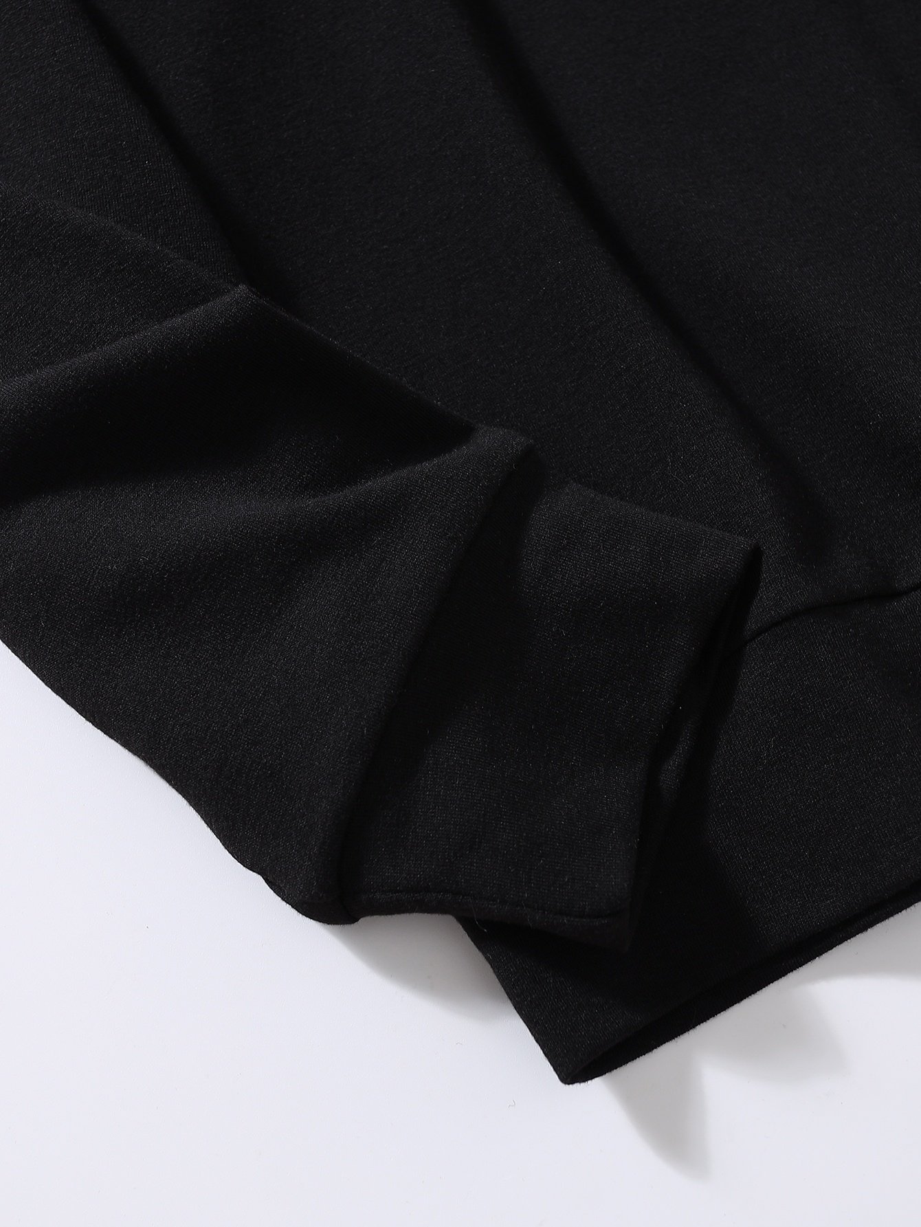 Black Pullover Crew Neck Sweatshirt with Whatever Print