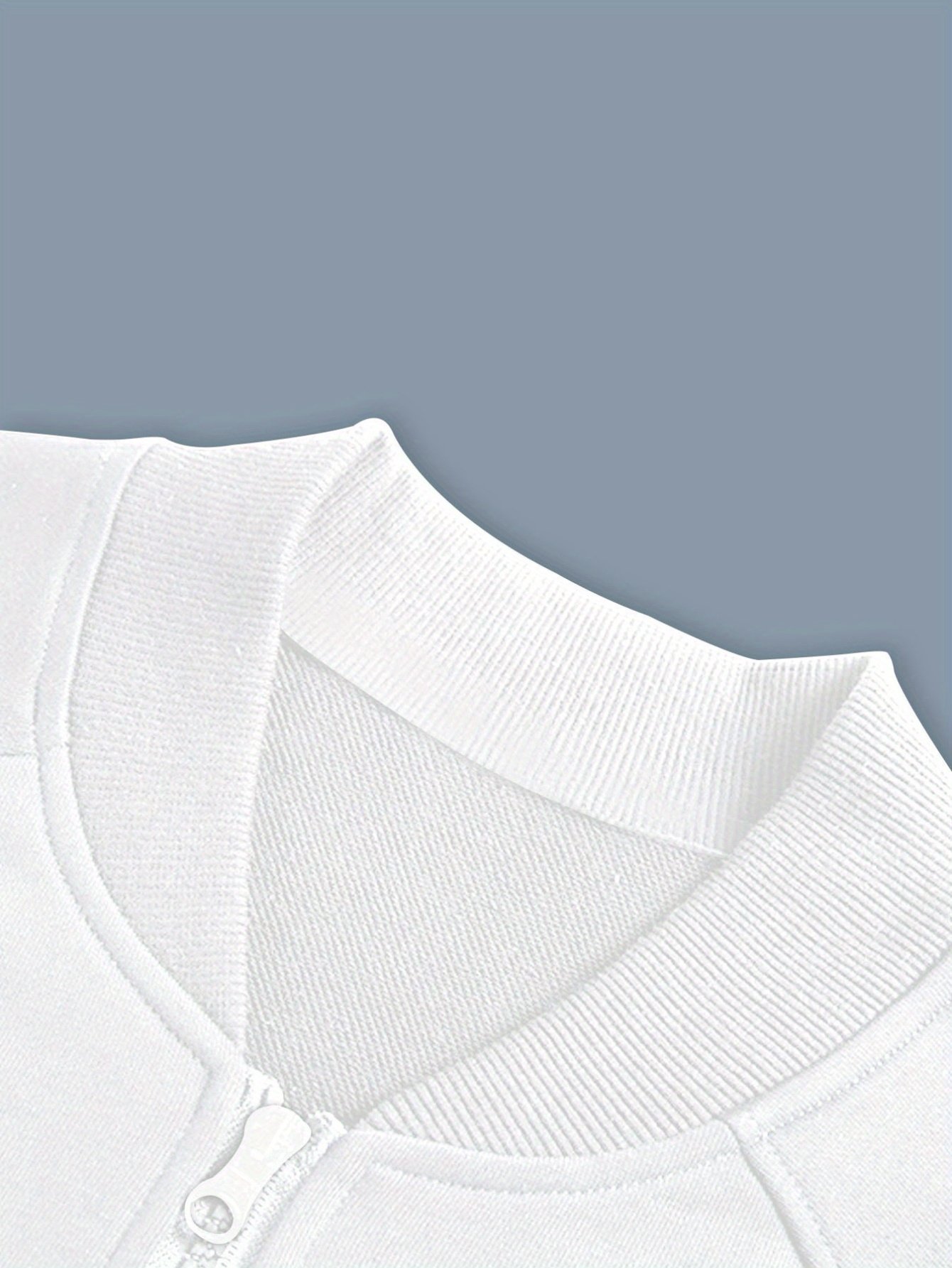 White Solid Zip-Up Bomber Jacket