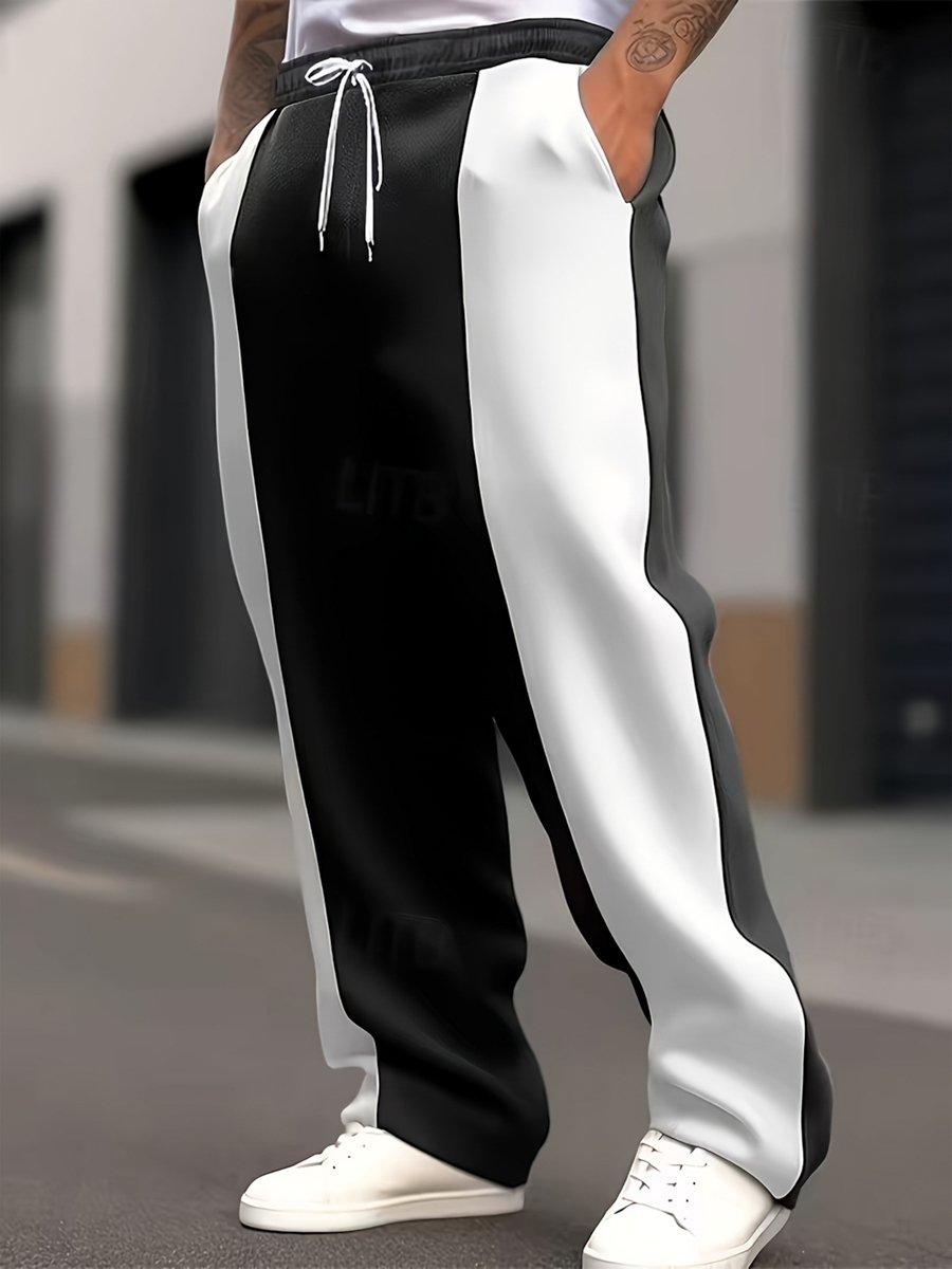 Men Contrast Panel Pants