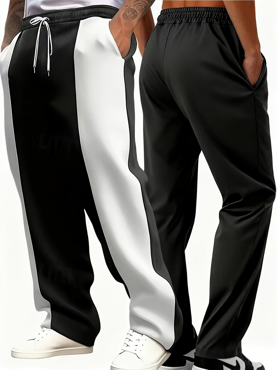 Men Contrast Panel Pants