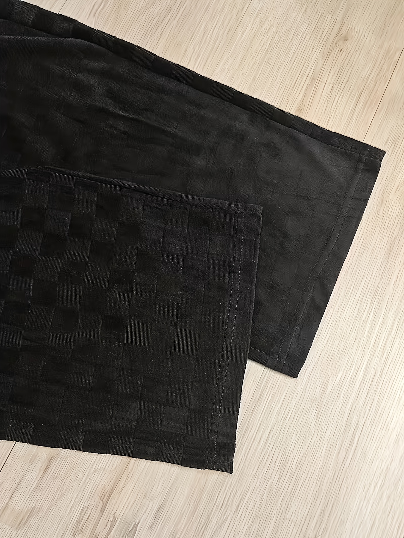 Men Black Checkered Drawstring Trousers