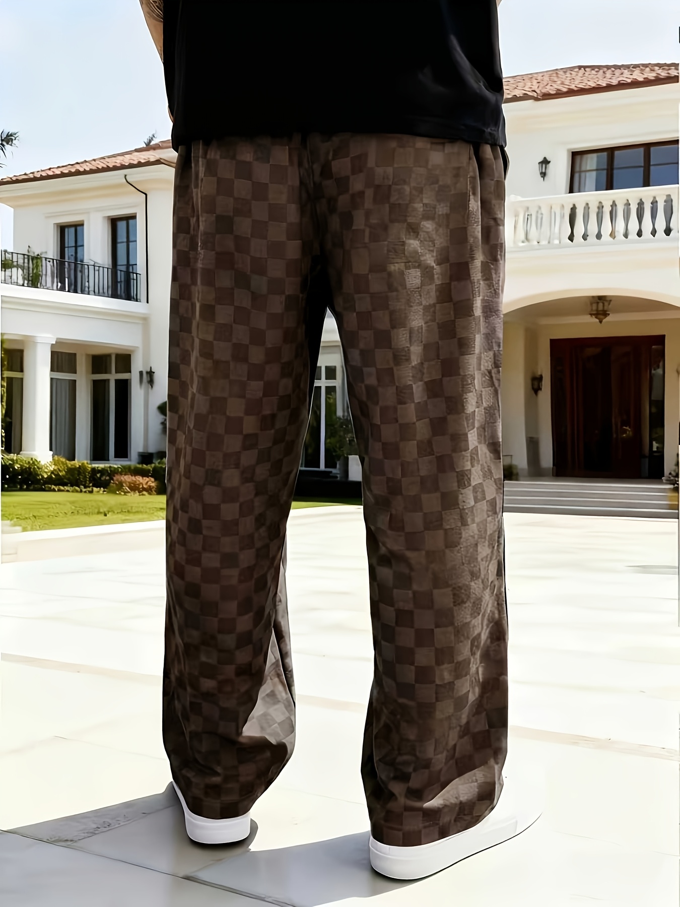 Coffee Brown Checkered Pants