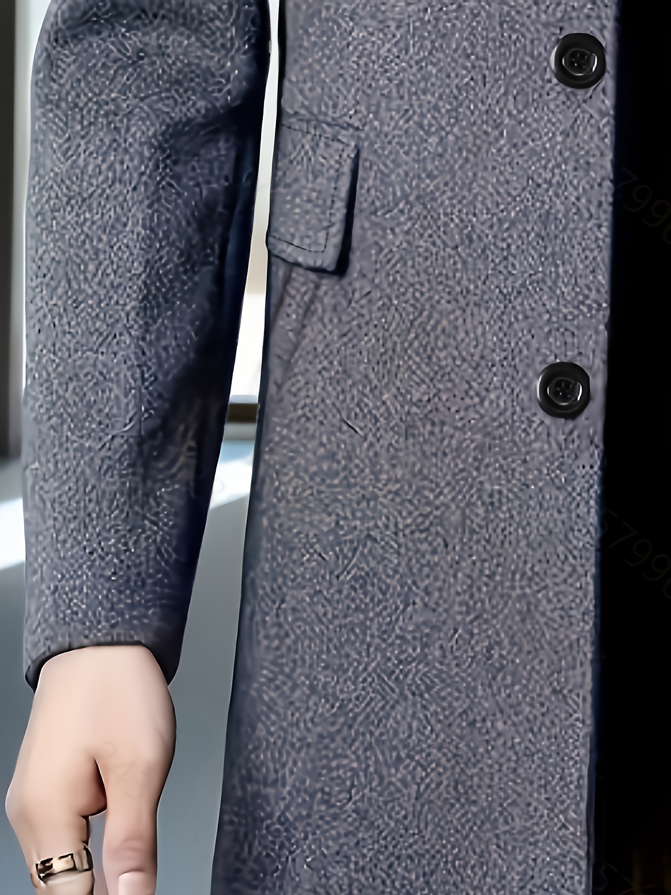 Men Grey Woven Regular Fit Single Breasted Coat