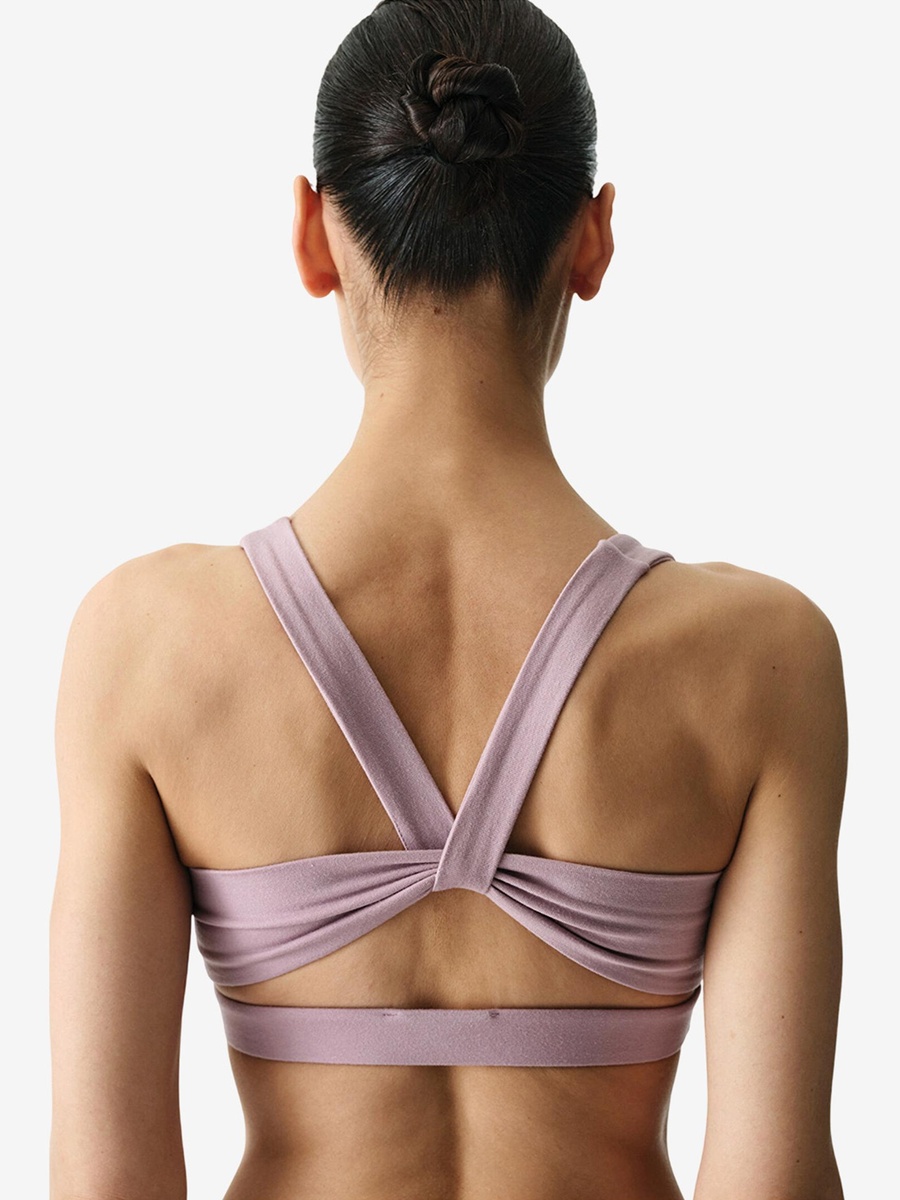 Cotton Modal Blend Twisted Back Lilac Top