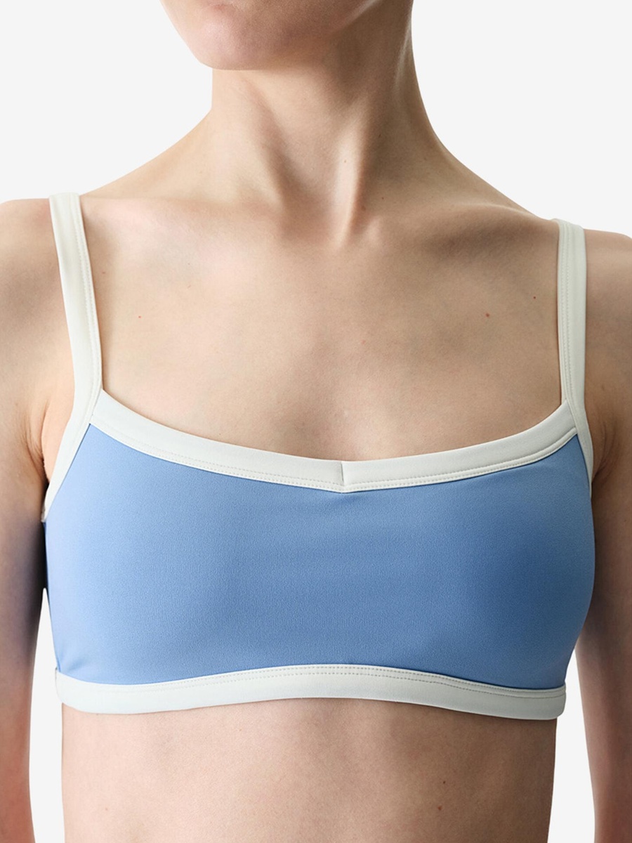 Light Cover Contrast Binding Sports Blue Top