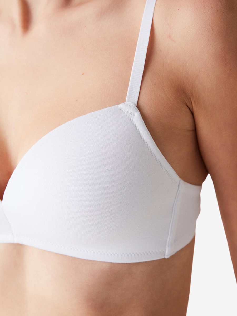 Cotton White Wireless Padded Bra