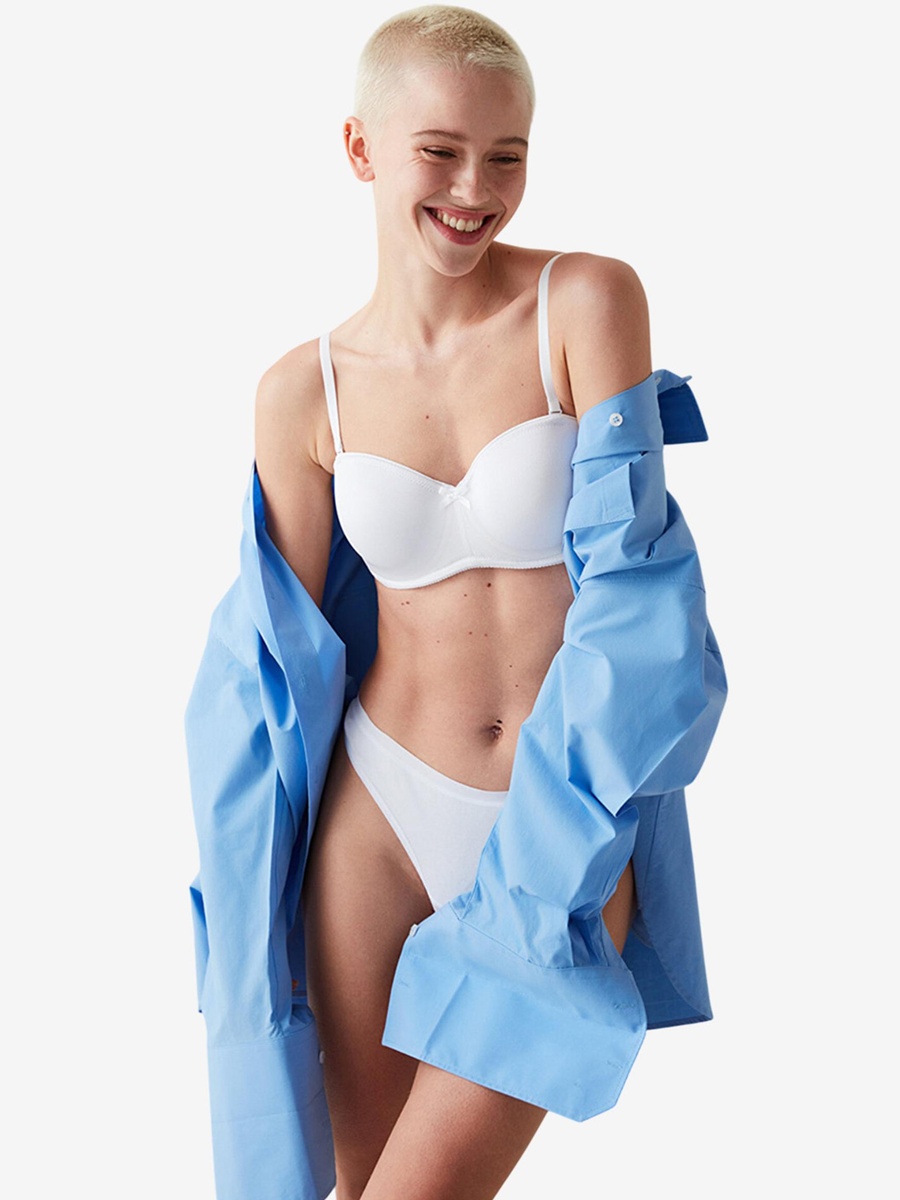 Lotus White Strapless Wired Bra
