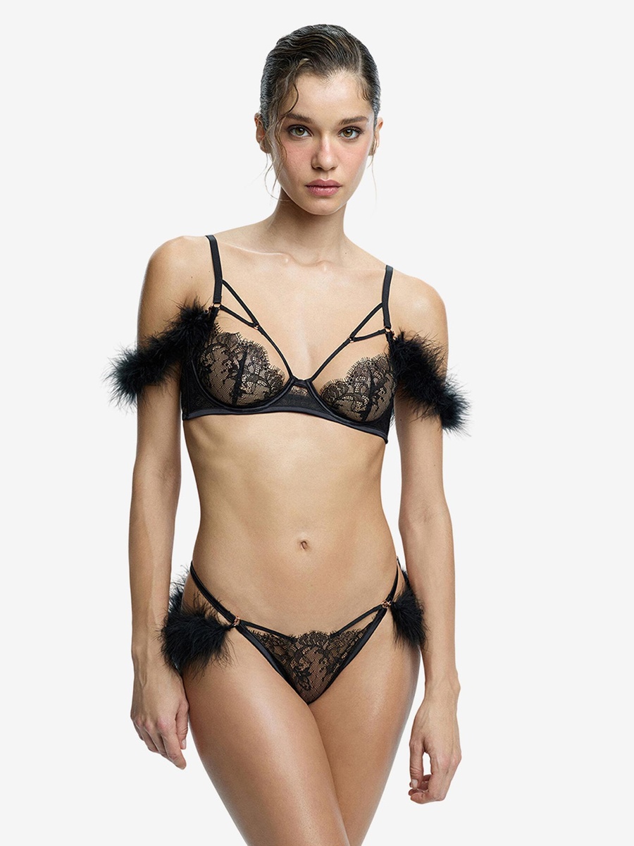 Reine Wired Black Lifting Bra