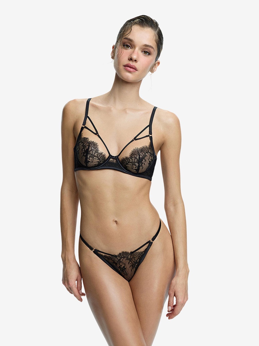 Reine Wired Black Lifting Bra