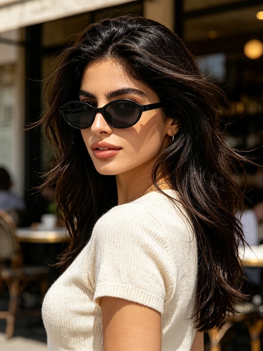Black Oval Sunglasses