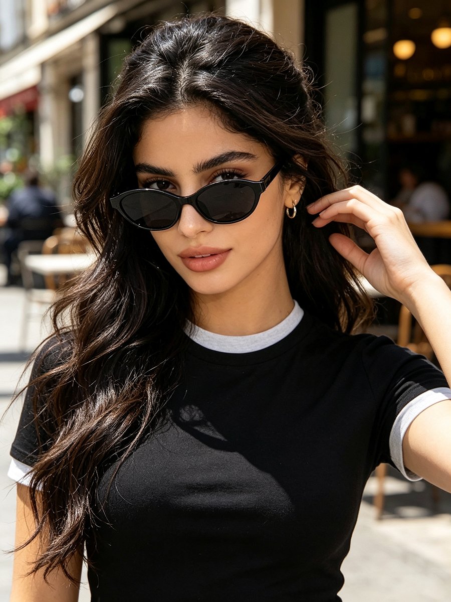 Black Oval Sunglasses
