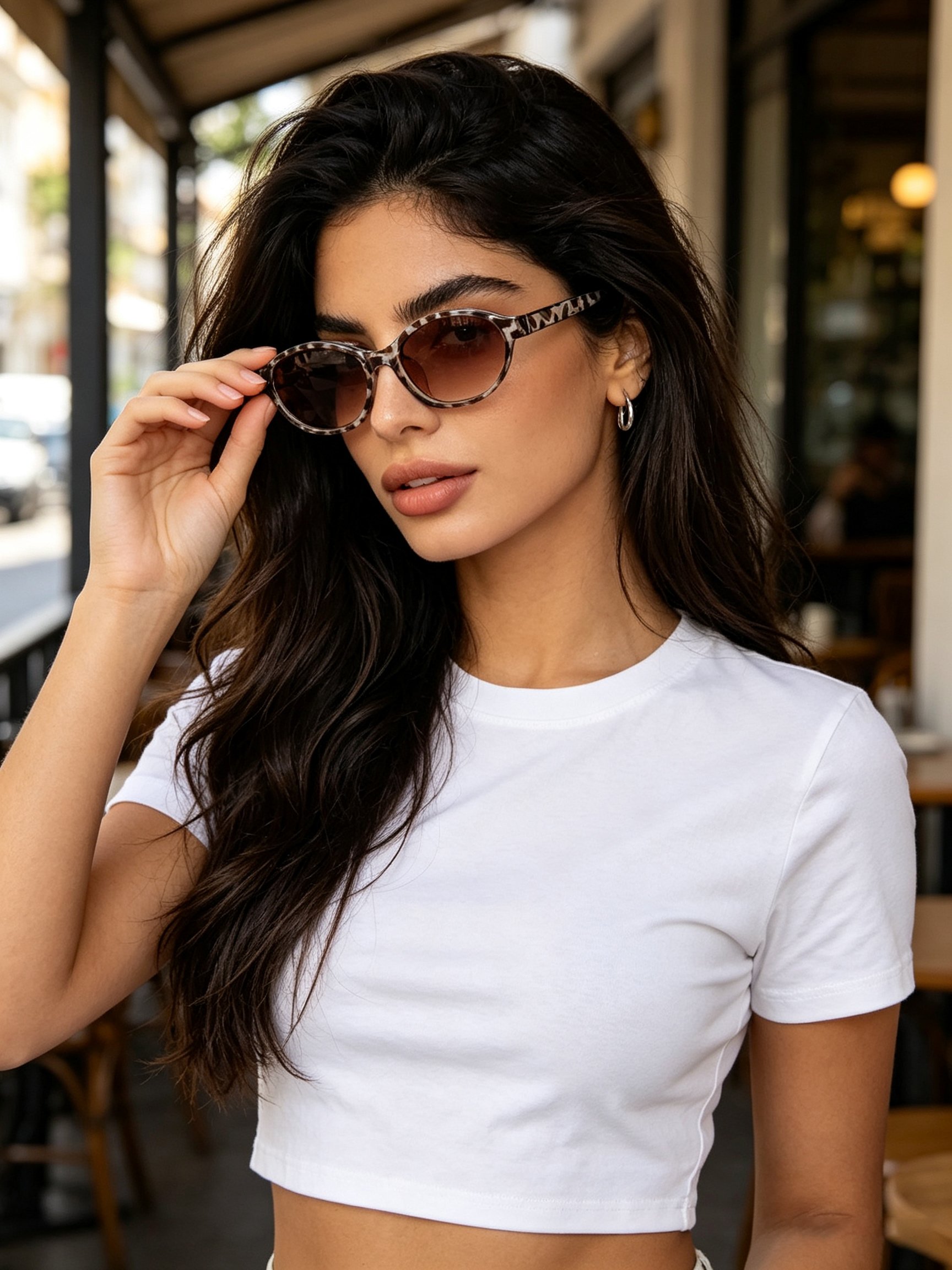 Multi-Tone Oval Sunglasses