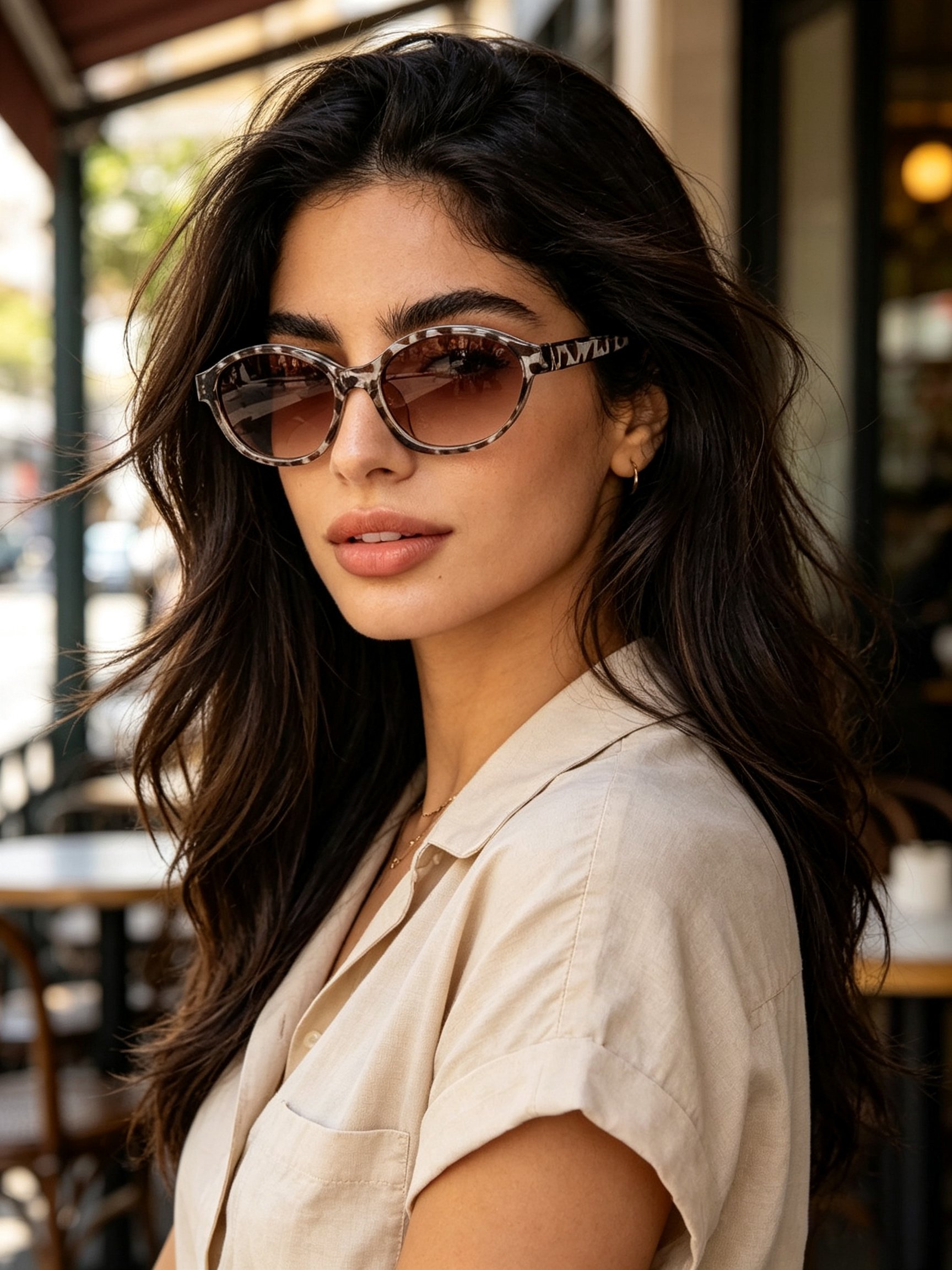 Multi-Tone Oval Sunglasses