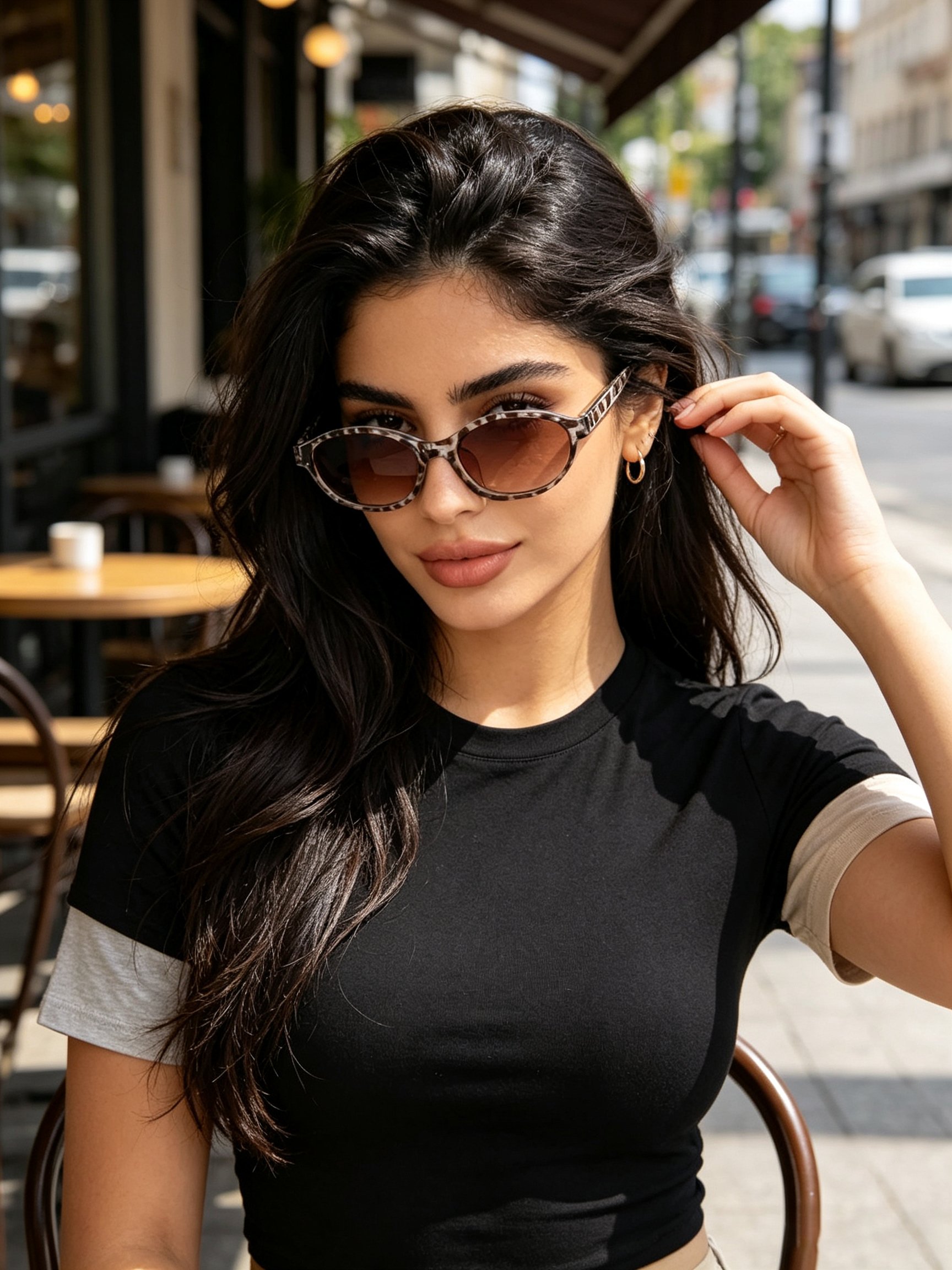 Multi-Tone Oval Sunglasses