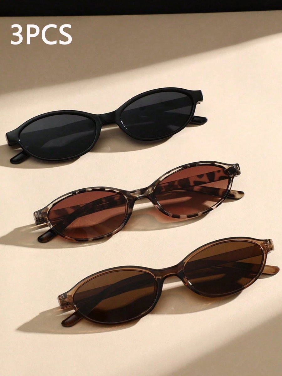 Pack of 3 - Multi-Color Oval Sunglasses