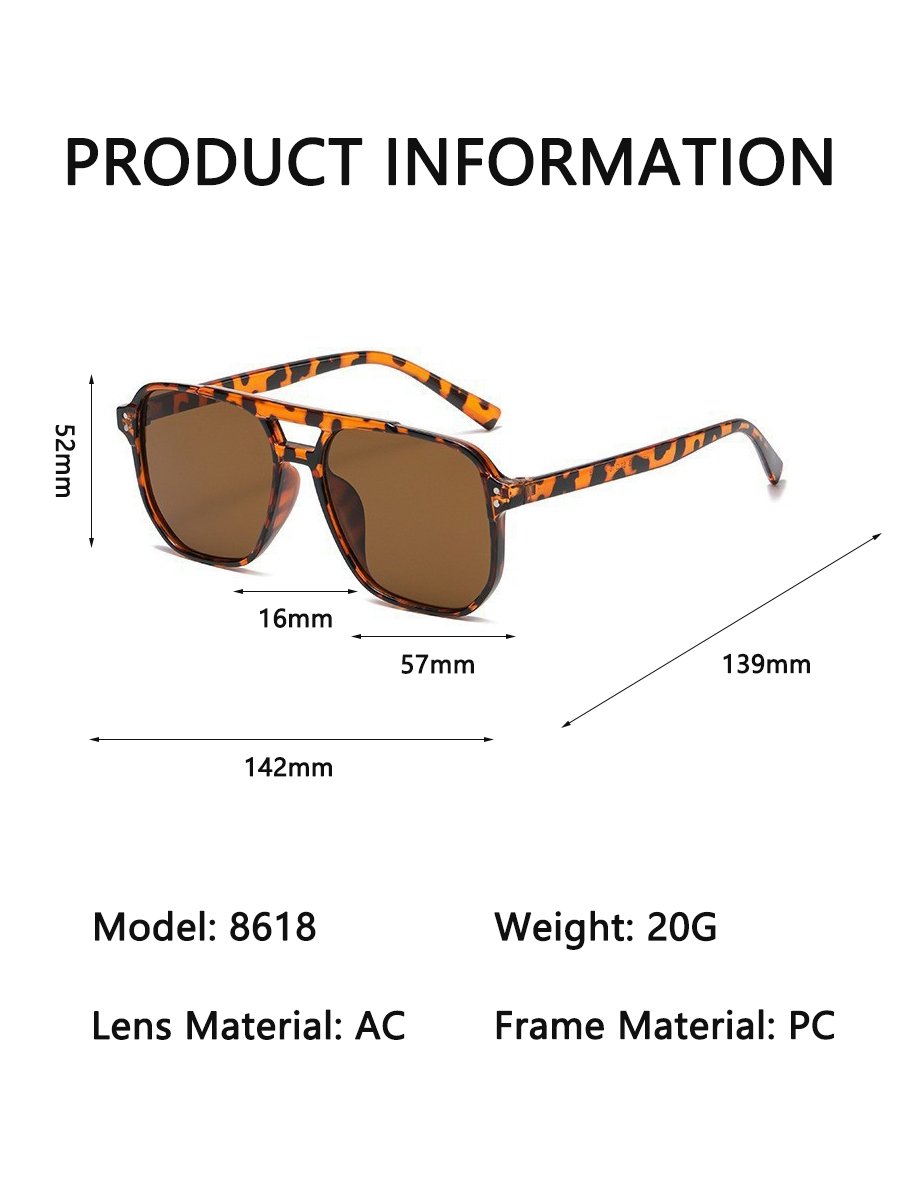 Multi-Color Double Bridge Sunglasses