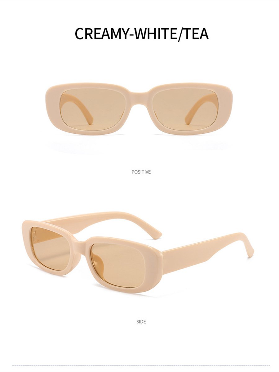Beige Rectangle Frame Sunglasses